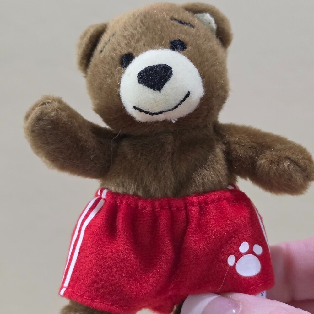 NIP 2006 Build a Bear Bearemy in Sports Shorts #2 McDonald's Happy Mea Plush Toy